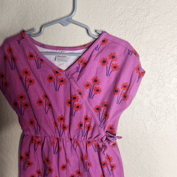 Matilda Jane Romper Shorts Cap Sleeve Little Girl Size 4 Floral Pink Tie Waist - Picture 2 of 5